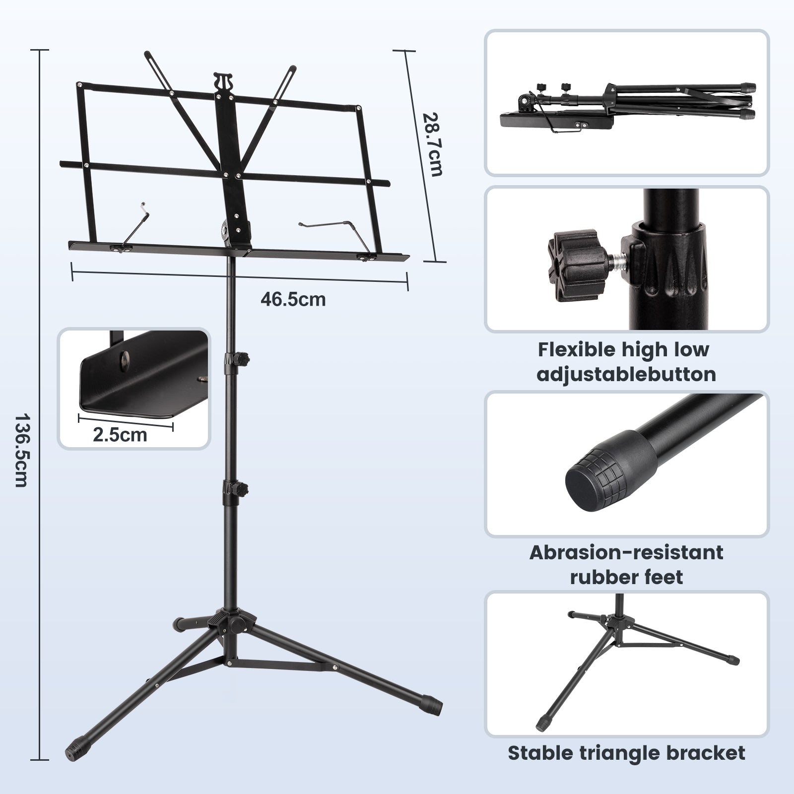 New Bee MS21 Folding Music Sheet Tripod Stand