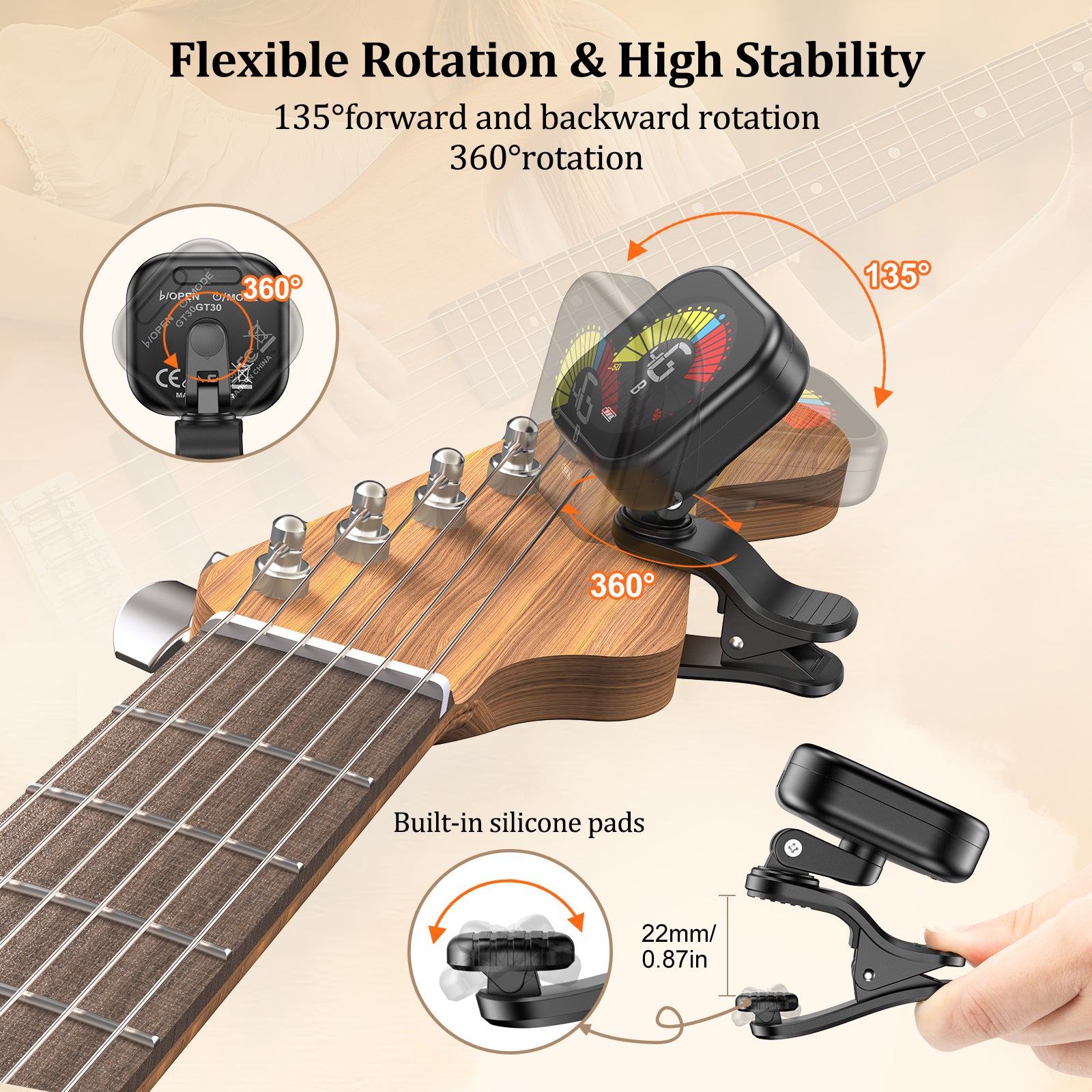 New Bee Guitar Tuner Clip GT30